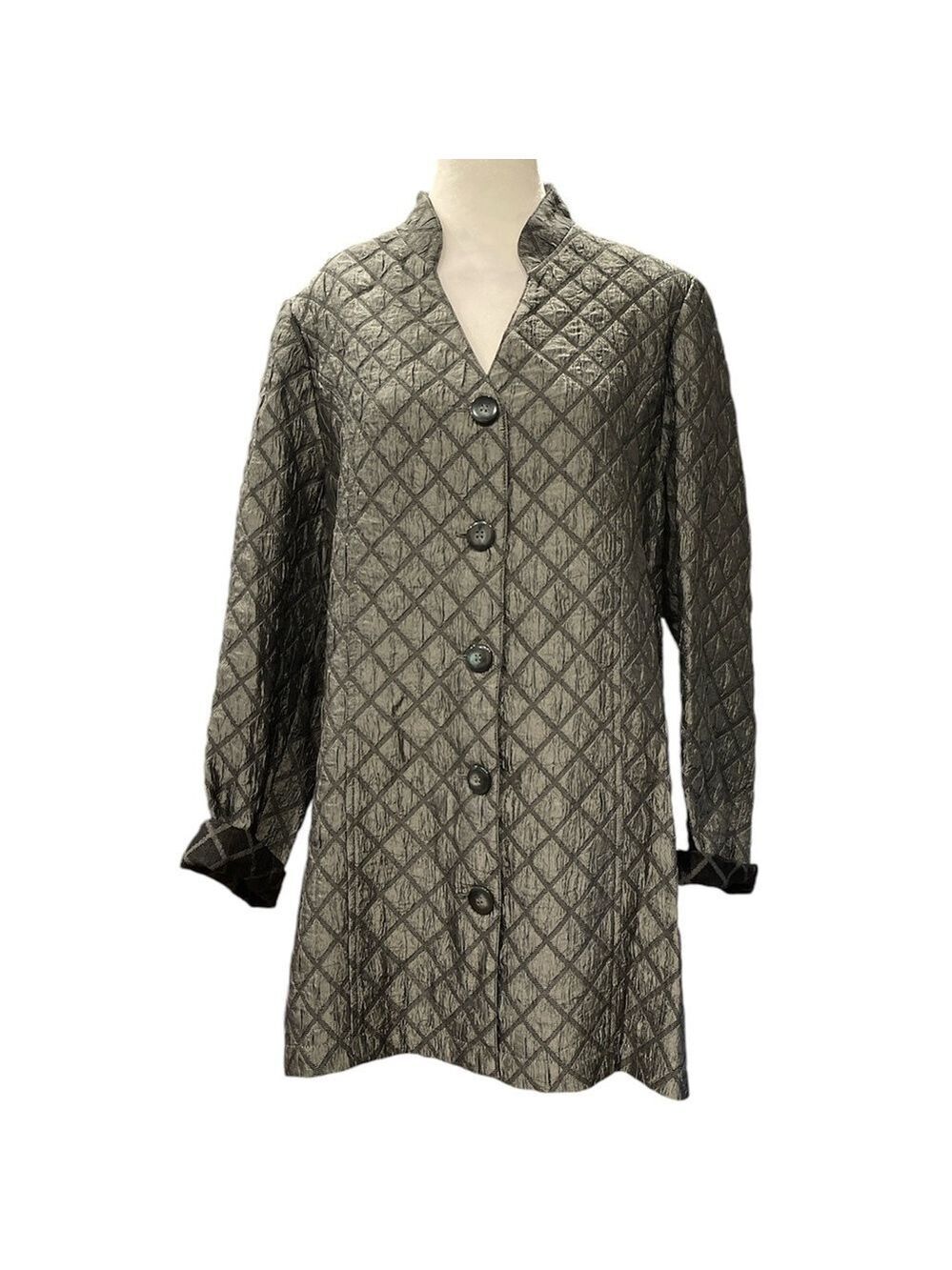 Coldwater Creek M grey lightweight button up pocketed jacket